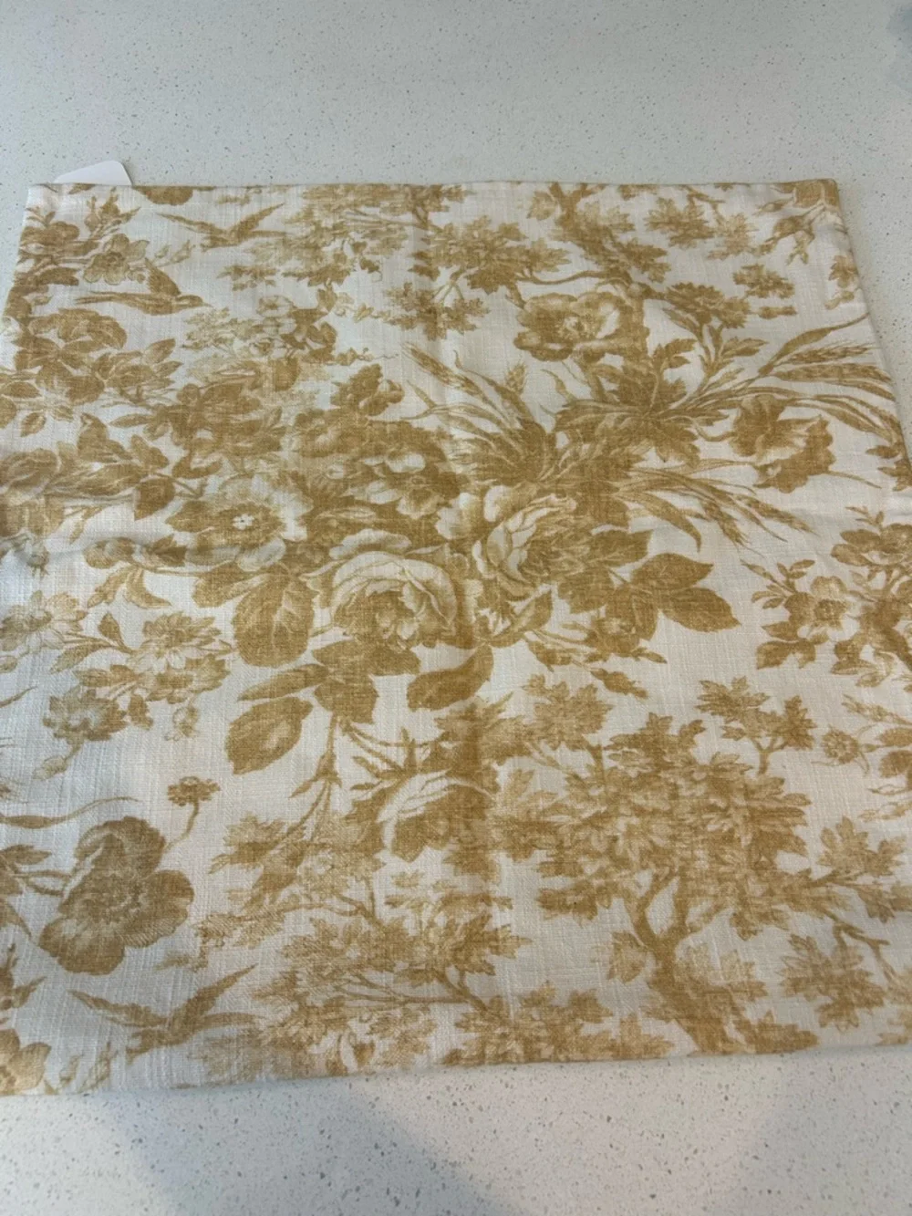 Pottery Barn Sorrel Floral Toile Pillow Sham 20” x 20” Yellow